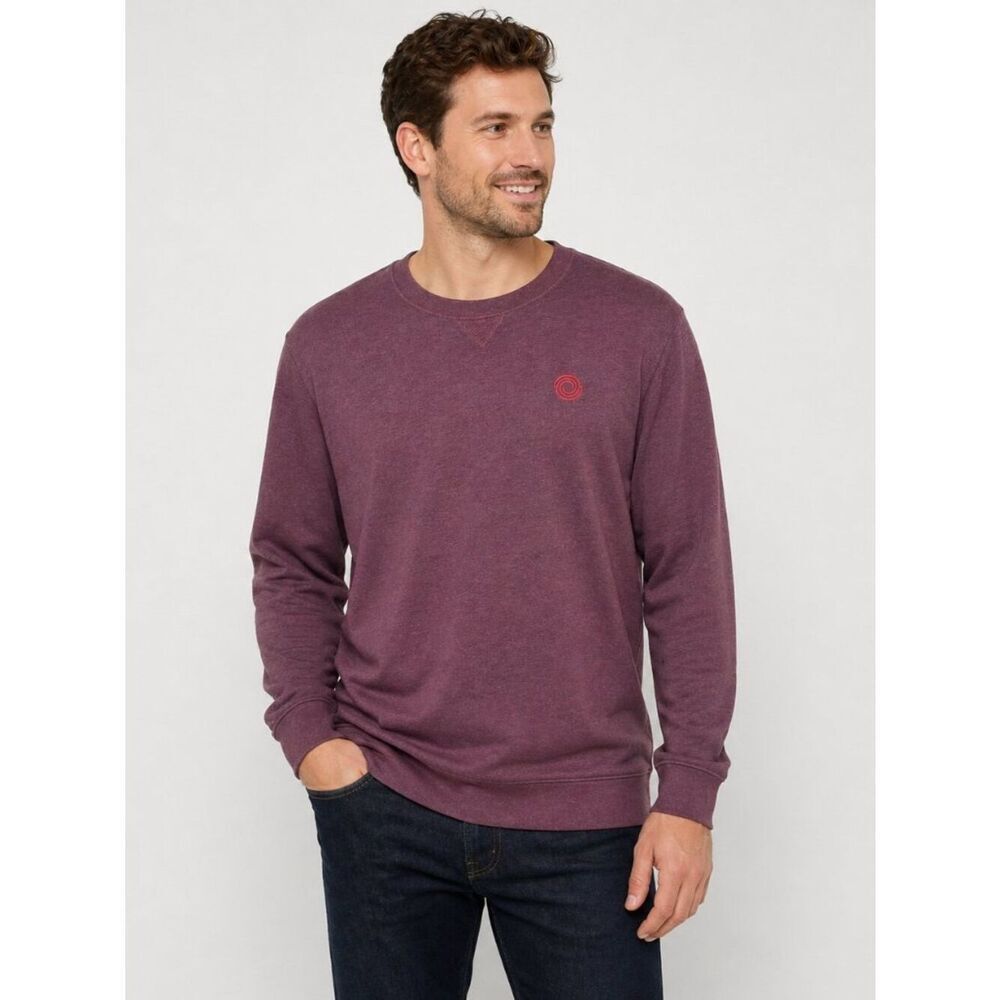Travis Mathew Men’s L Burgundy Heather Crewneck Sweatshirt Pima Cotton Modal